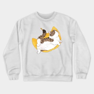 Dragon Li cat sleep on a leaf Crewneck Sweatshirt